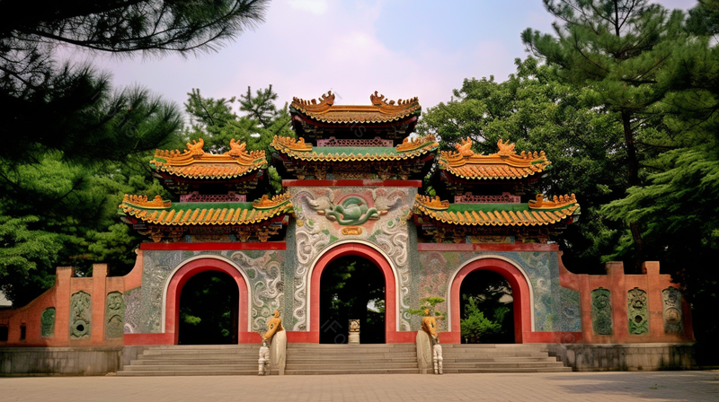 夏日避暑山庄清晰的摄影图高清的图片绿色树木天空,高清,摄影图,摄影图片,图片大全,摄影图免费下载